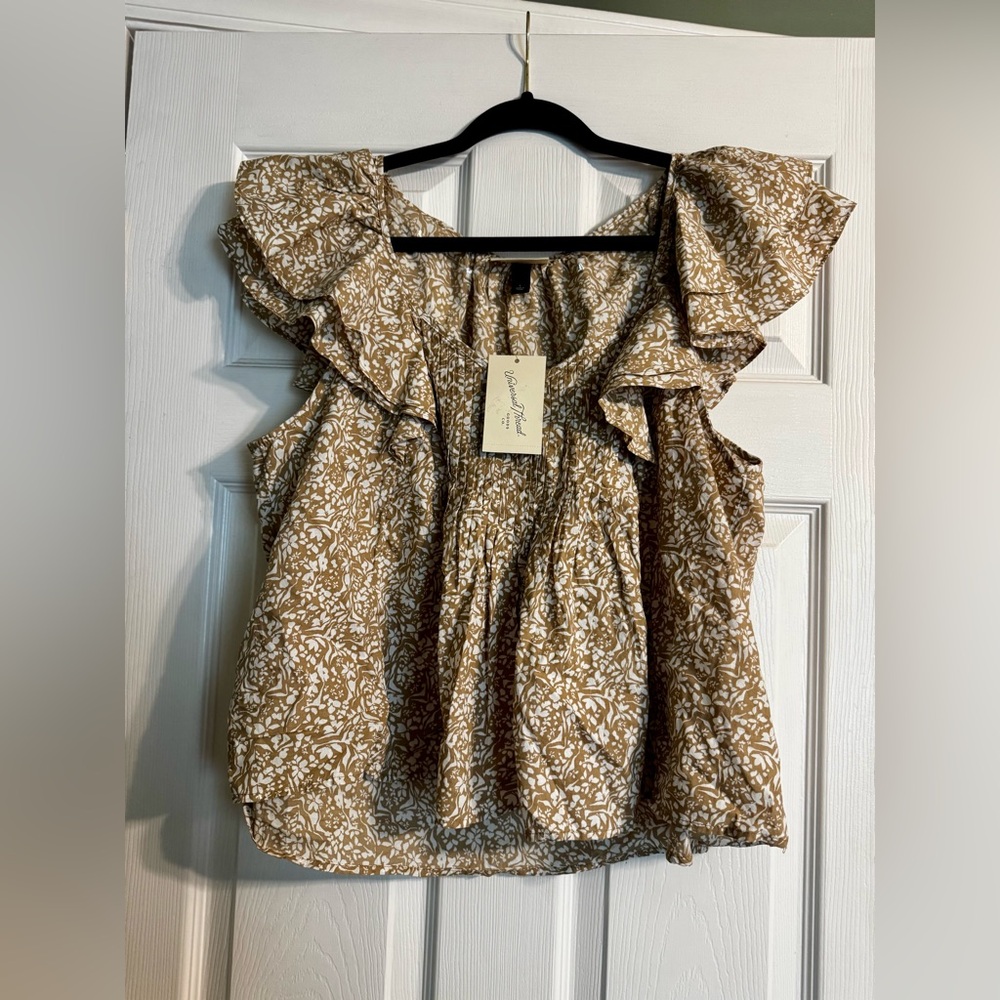 Universal Thread Floral Ruffle Short Sleeve Blouse